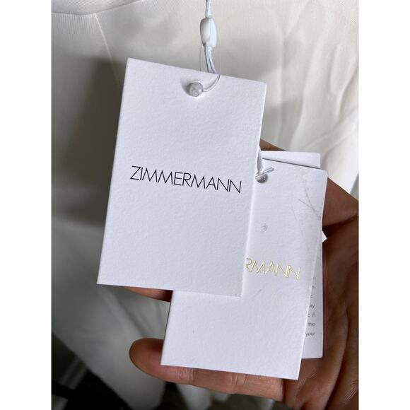 Zimmermann Wide Leg Trousers Cream size US 4 - Picture 3 of 8